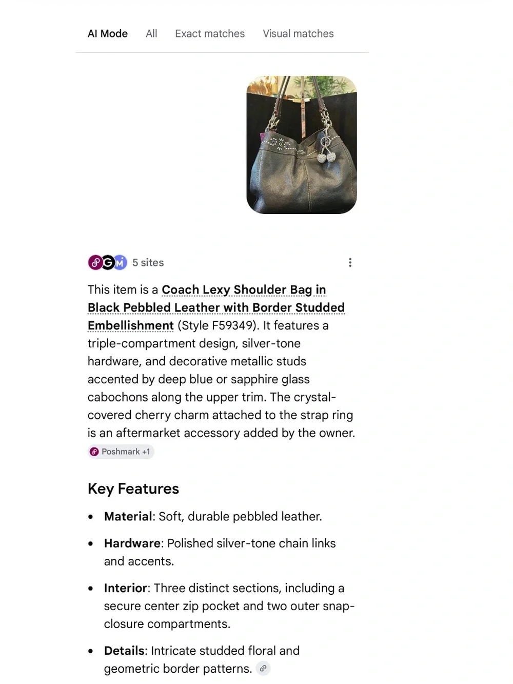 Coach 2022 Lexy Shoulder Bag in black Pebbled Leather Studded Embellishment